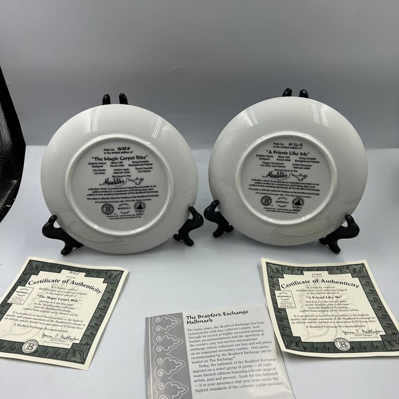 Bradford Exchange Porcelain Collector Plates 1-4 Disney Aladdin Jasmine Genie - Picture 5 of 12